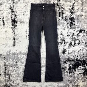 We The Free Jeans Womens Size 27 Black Flare Stretch Boho Hippie‎ 70s